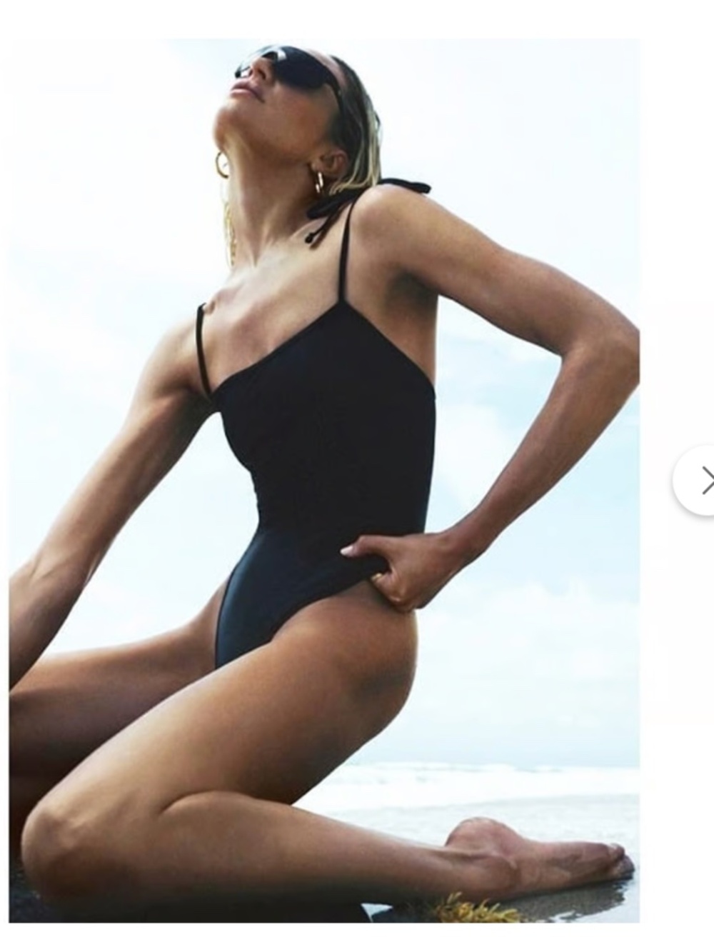 TROPIC OF C x ALO YOGA Cosmo One Piece with Tie Straps - Black - Brand New